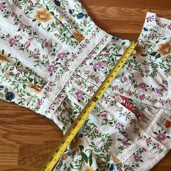 Farm Rio - Off-White Folk Floral Lenzing Ecovero Euroflax Jumpsuit Medium NWT - Picture 7 of 16